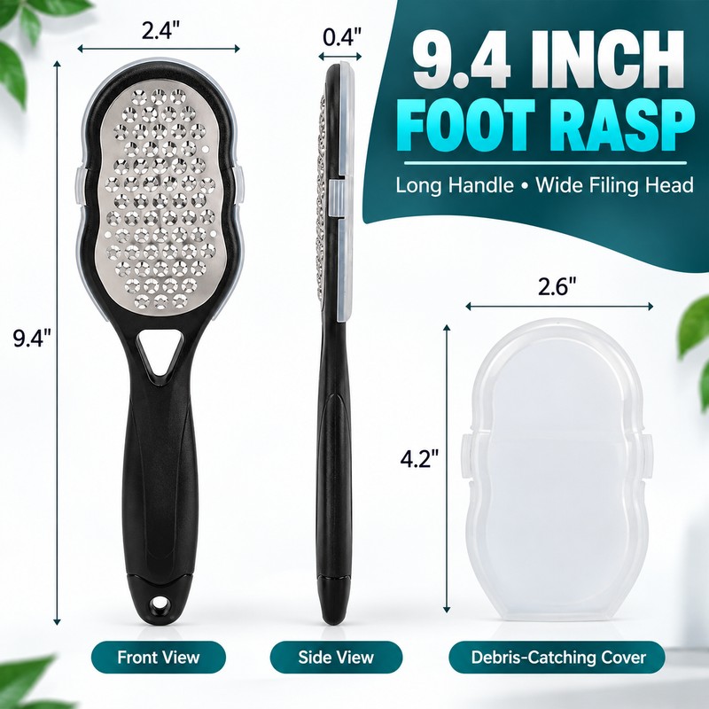 Stainless Steel Foot Rasp for Heel Care – Handheld Foot