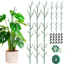 Honeydak 18 Pack Monstera Plant Support Plant Support Stakes for Indoor Plants Stackable Monstera Climbing Sticks with Orchid Clips Twist Ties for Potted Tomato Pothos Philodendron