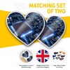 2 x Heart Stickers 7.5 cm - Electronic Circuit Board