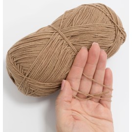 AERZETIX - C74936 - 100g Ball of Knitting Yarn - Light Brown - 45% Acrylic & 55% Cotton - Hooks Needles Dressmaking Haberdashery Clothing