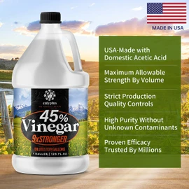 Calyptus 45% Pure Super Concentrated Vinegar | Dilutes to 36 Gallons | 9x Power Concentrate Vinegar | 4 Gallons