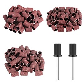 Sanding Bands for Nail Drill 80 Coarse, 120 Medium, 180 Fine Grit 150Pcs Professional Drill Sanding Pieces with 3/32 inch Shank Mandrel Bits for Acrylic Gel Nails Manicure Pedicure