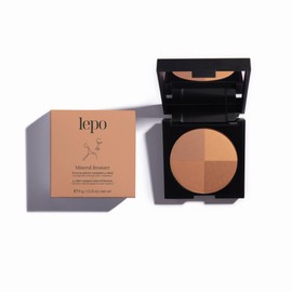 LEPO Mineral Bronzer, Compact Earth with 4 Colours, Pure Mineral Pigments and Vitamin E for a Natural and Radiant Tan