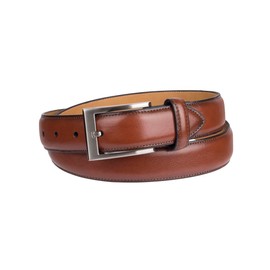 Dockers Men's 1 3/8 in. Feather-Edge Belt with Two-Row Stitching, Tan, Small (30-32)
