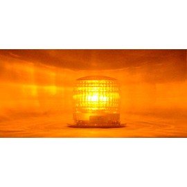 S8LF Amber Flashing 2NM IP67 Solar LED with a Bird Spike Marine Dock Barge Safety Beacon Light 360 Degree