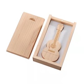 Wood Guitar Shaped USB2.0 16GB Flash Pen Drive Memory Thumb Stick with Wooden Box (2.0 16GB)
