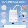 5PCS Catheter Bags, Urinary Drainage Bags,2000ml Large Volume Catheter Bags