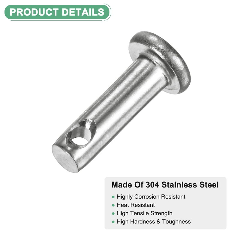 M METERXITY 10-Pack Single Hole Clevis Pins, M3 x 10mm