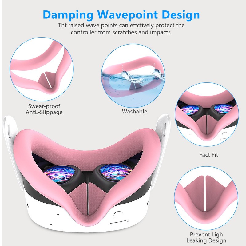 MLemonVR Silicone Cover Set for Meta/Oculus Quest 3s Accessories Includes