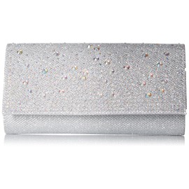 Jessica McClintock Chloe Sparkle Stones Evening Clutch, Silver
