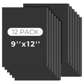 Mat Board Center, 12 Pack 9x12 Black Foam Boards, Acid Free Foam Core Board, 1/8 inch Thick