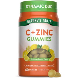 Nature's Truth Vitamin C Gummies with Zinc for Adults | 60 count | Immune Support | Vegan, Non GMO & Gluten Free Supplement