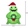 Christmas Inflatable Green Oogie Boogie Holding Monster Wreath 5 Foot