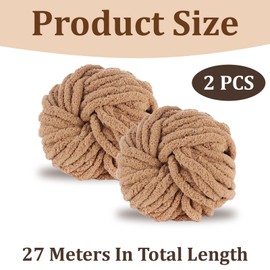 Bafeil Chunky Wool for Hand Knitting 250g x 2, Super Soft Thick Yarn for Crochet & Knitting, 2CM Fluffy Chenille Yarn for Cosy Blankets, Scarves, Hats, Shoes, Bags, Arm Knitting, Brown