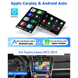 [2+64G] Hikity Android 13 Car Stereo for Toyota Camry Radio 2012 2013 2014 with Wireless Carplay Android Auto, 10.1 Inch Touch Screen in-Dash GPS Navigation Supports Mirror Link BT WiFi Backup Camera