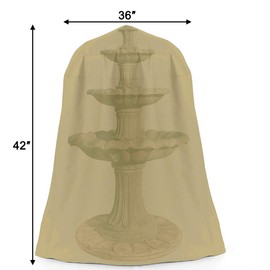 Ogrmar 36"x42" Garden Fountain Cover 600D Oxford Waterproof Dustproof Cover with Locking Drawstring for Winter Outdoor Garden Fountain Statue（36"x42"）