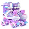 SULIFEEL Rainbow Tie-Dye Adjustable Roller Skates for Girls Kids Ages