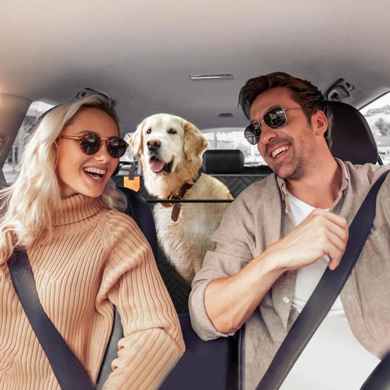 PROZAR Dog Car Seat Cover for Back Seat Hard Bottom