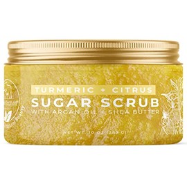 Natural Elephant Exfoliante De Azúcar De Cúrcuma Y Cítricos Con Aceite De Argán Y Manteca De Karité, 283 G                                            