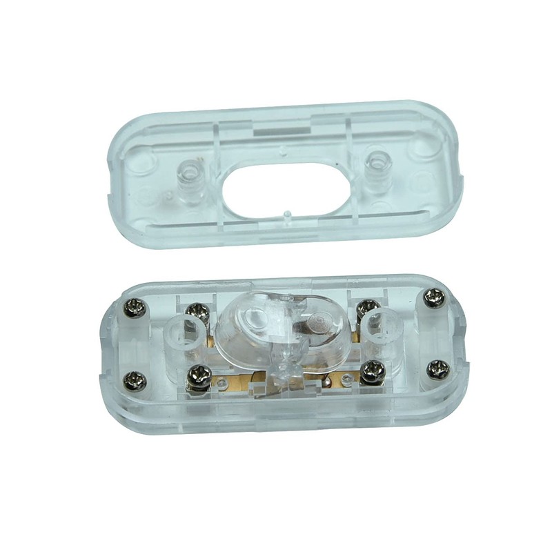 Transparency Inline Cord Switch On/Off Cord Switch 6A 250V (2pcs)