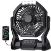 Portable Rechargeable Fan, 20000mAh Battery Powered Camping Fan with LED