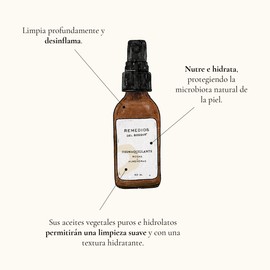 Remedios del Bosque Desmaquillante Natural con Agua de Rosas y Aceite de Almendras, Leche Hidratante y Limpiadora para Piel Seca, Grasa y Mixta.