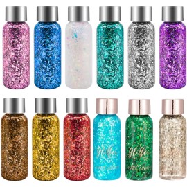 Body Glitter Maquillaje Cabello Cuerpo Brillos Colores 1pz Tono Del Maquillaje 09
