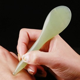 LEOSENSE Acupressure Gua Sha Acupuncture Pen - Natural Jade Facial Guasha Tool, Trigger Point Deep Tissue Massage Therapy - Reflexology Pressure Point Massager for Full Body Relax and Soreness Relief