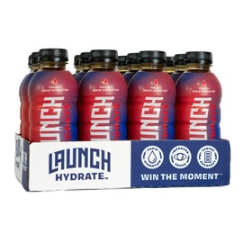 Launch Hydrate Sports Drink - Real Cane Sugar, Half the Sugar, 3x Electrolytes, Cognizin® for Focus, Vitamin B12 Energy Boost, L-Alanyl & L-Glutamine Hydration Formula, No Artificial Sweeteners, Colors, or High Fructose Corn Syrup – Fruit Punch Flavor – Trusted by Perfect Game