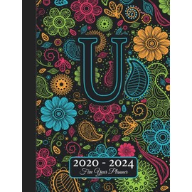 Five Year Planner: Monogram U Voodoo Style Binding I Your Initials Motivational Bullet Planner I 5 Years Appointments, Family Events, Log Book Business I Agenda & Schedule Journal I Christmas Gift