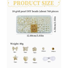 KGDUYC 1 Box Beads for Threading Kit Beads Set Beads for Bracelets Making Yourself Pearl Necklace Jewellery Making Set Gifts Girls Bracelets Charm Kit for DIY Bracelet Jewellery Making