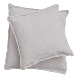 David Fussenegger Sylt Cushion Cover Plain with Embroidery Stitch, felt, 50 cm x 50 cm