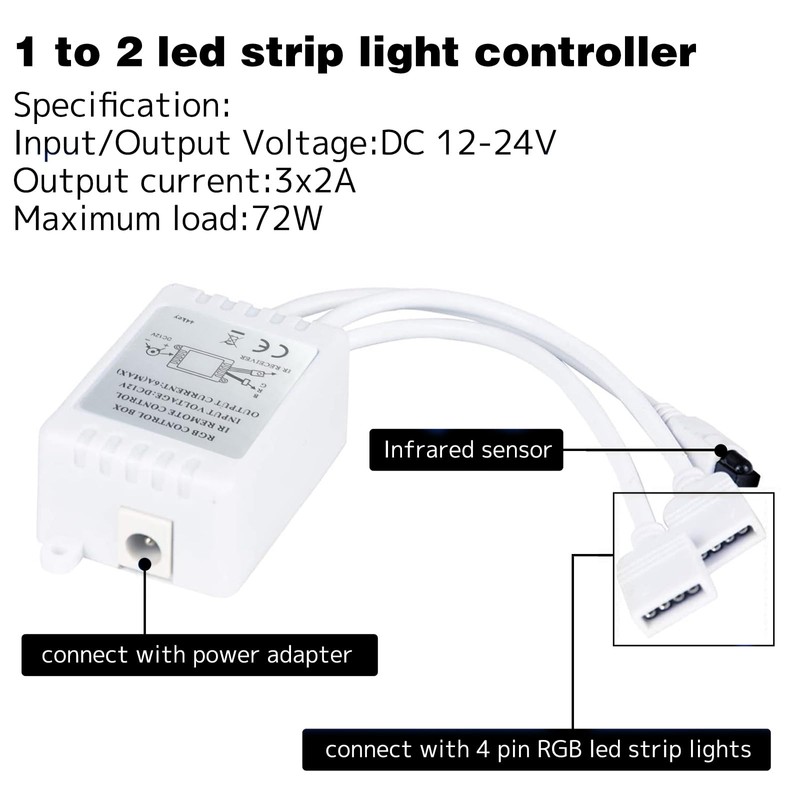Dual Outputs 44 Keys IR Remote Controller 4 Pin 2
