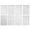 8 Pieces Alphanumeric Template, Reusable, Drawing Template, DIY Craft Accessories,