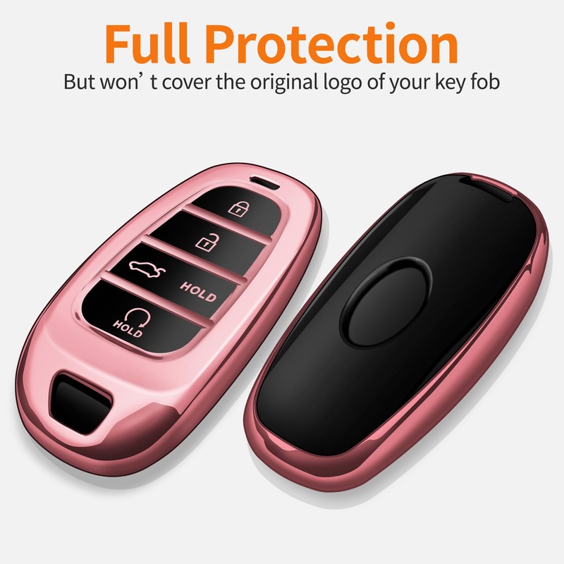 Sindeda for Hyundai Key Fob Cover with Keychain Soft Full