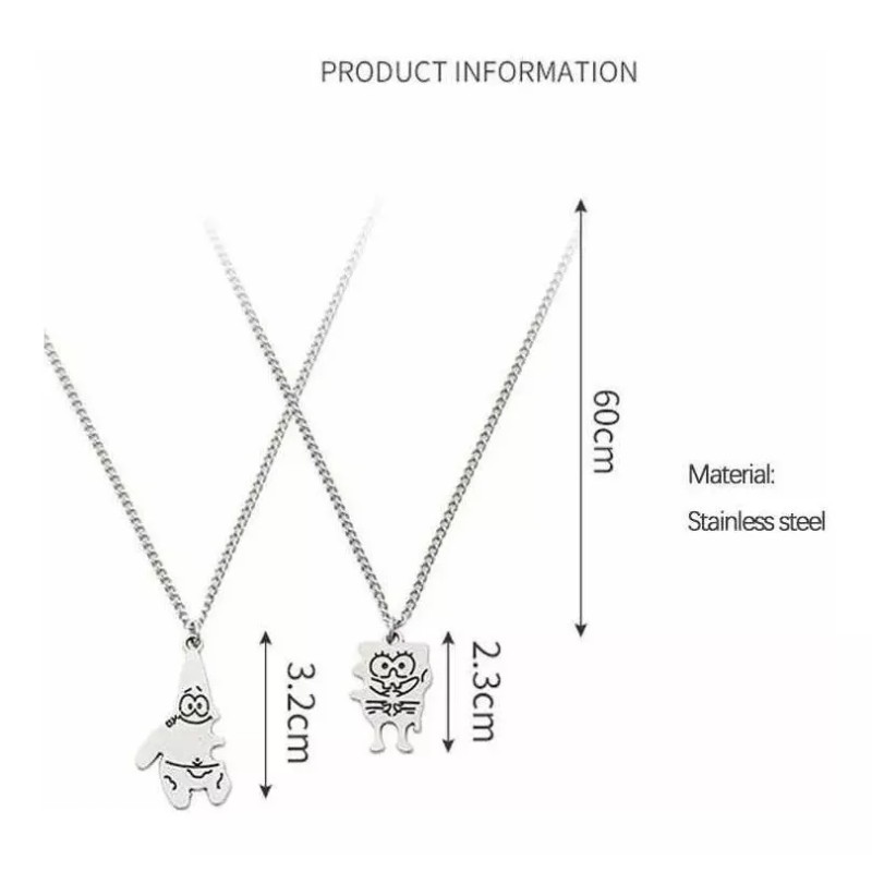 Jextech Collar En Combo O Pareja Amigos Bob Esponja Y