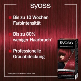 Syoss Color Coloration Hair Dye, 5_29 Intensive Red Level 3 (3x 115 ml), Permanent Colouration for up to 10 Weeks of Colour Intensity and 70% Less Hair Breakage*