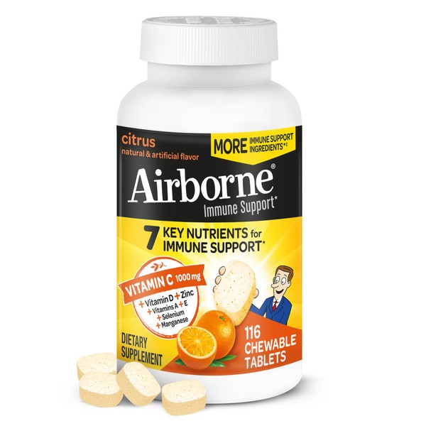 Airborne Vitamin C 1000mg (per Serving) - Citrus Chewable Tablets
