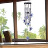 Blue Evil Eye Heart Wind Chimes, Metal Tubes Hanging Ornaments,