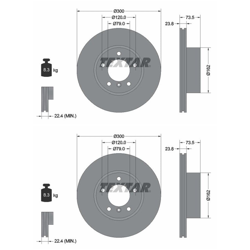 Textar 92137705 Brake Discs