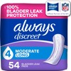Always Discreet Adult Incontinence Pads for Women, Drier, 4 Drop