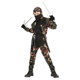Children's Ninja Soldier Costume Medium 8-10 yrs (140cm) for Oriental Chinese Fancy Dress