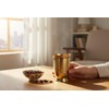 HANDTECHINDIA Pure Brass Glass Tumbler 250 ML with Beautiful Design,