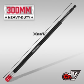 12" Magnetic Screwdriver Bit Holder Set, 1/4 Inch Hex Shank Quick Release Extension Adapter, Super Straight Durable CR-V Steel, Universal Fit for Impact Driver Bits