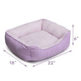 Hollypet Rectangle Plush Dog Bed Cat Bed Self-Warming Pet Bed, Purple