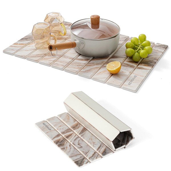 KEYCHAD Large Stone Drying Mat for Kitchen Counter - 23.4"
