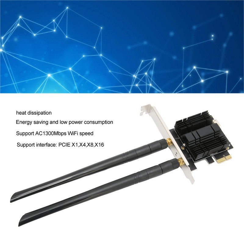 PCIE WiFi Adapter Support AC1300Mbps Bluetooth 4.2 PCIE Wifi Card
