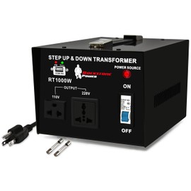 ROCKSTONE POWER 1000 Watt Voltage Converter Transformer - Heavy Duty Step Up/Down AC 110V/120V/220V/240V Power Converter - Circuit Breaker Protection – DC 5V USB Port - CE Certified [3-Year Warranty]
