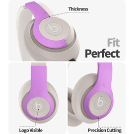 WADVCU Silicone Case Cover for Beats Studio Pro, Durable Outer Earphone Panel Accessories Cover ONLY Compatible with Beats Studio Pro Wireless Bluetooth Noise Cancelling Headphones-Purple