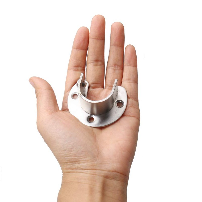2 Pack Flange Rod Holder, Closet Rod Bracket End Supports